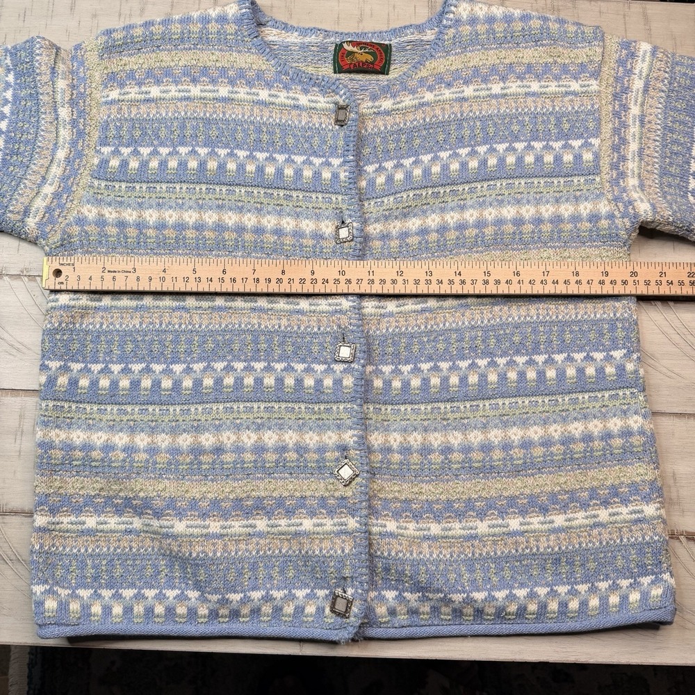 Vintage Alps Fine Womens Apparel Cardigan Sweater Made in USA Multicolor SZ-M - Picture 5 of 16